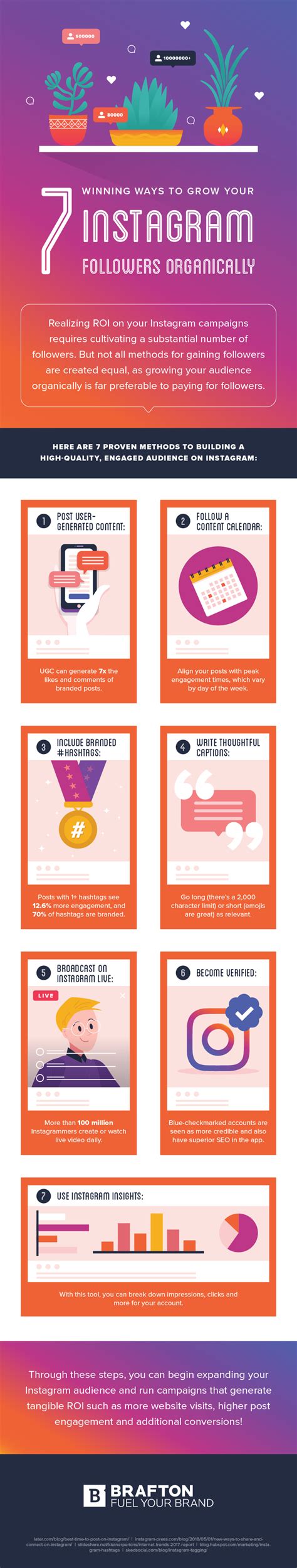 How To Grow Instagram Followers Organically Infographic Brafton