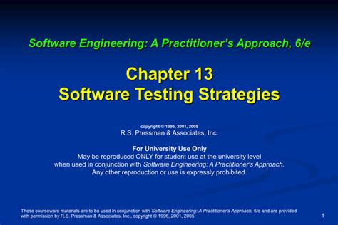 Chapter 13 Software Testing Strategies Software Engineering A