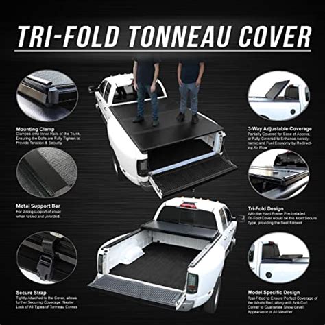Dna Motoring Ttc Hard 034 Truck Bed Top Hard Solid Tri Fold Tonneau