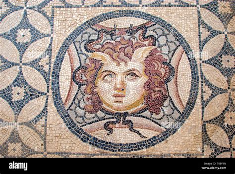 Ancient Roman Mosaics From Terrace Houses Ephesus Turkey Stock Photo