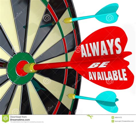 Always Be Available Words Dart Board Direct Access Convenience Stock Illustration - Image: 49041412