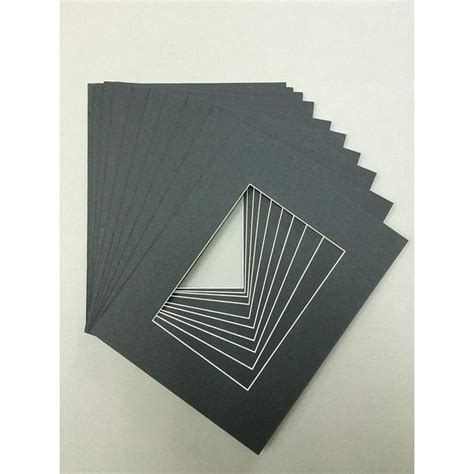 Pack Of 10 18x24 Black Picture Mats Mattes Matting With White Core