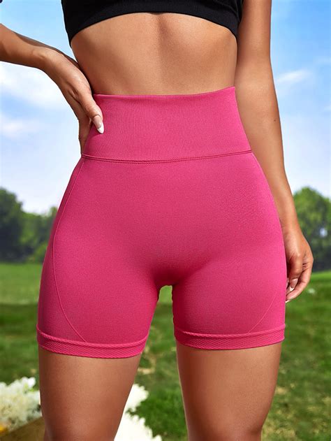 women girls high waist compression elastic yoga fitness scrunch butt seamless gym shorts buy
