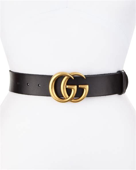 Gucci Leather Logo Buckle Belt Neiman Marcus