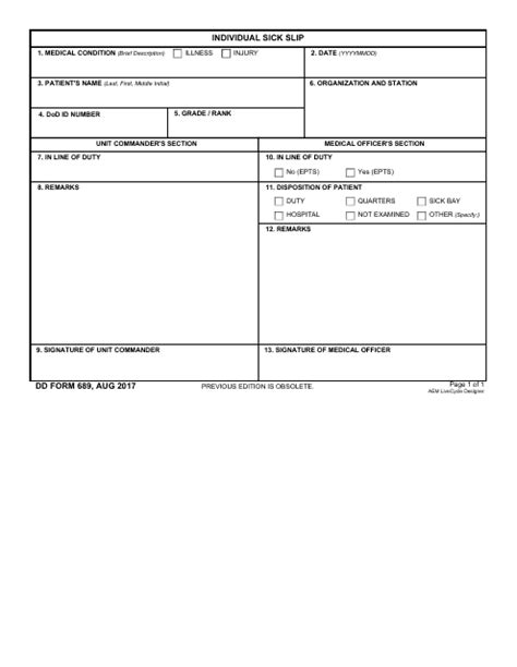 Dd Form 689 Fill Out Sign Online And Download Fillable Pdf