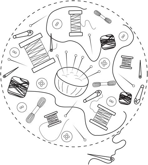 Sewing Notions Coloring Pages Coloring Pages