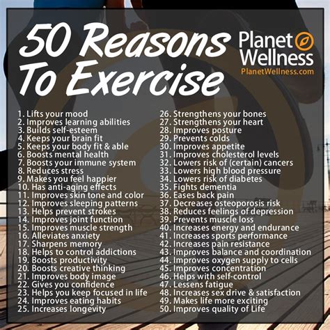50 Reasons To Exercise Planet Wellness