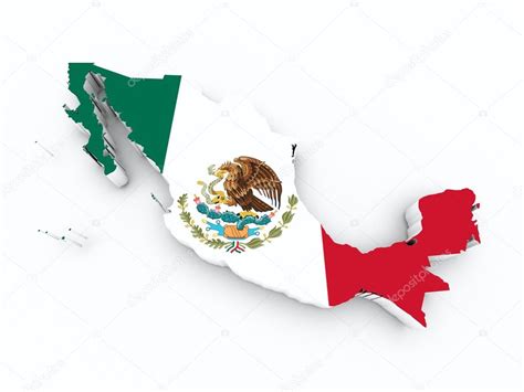 Das aussehen beruht aber auf der flagge, die erstmals am 2. Mexiko-Flagge auf 3d Karte — Stockfoto © godard #20084649