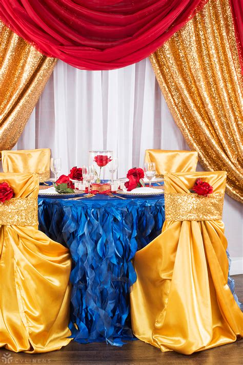 Beauty And The Beast Inspired Wedding Sequined Tablescape