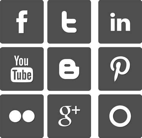 Free Square Gris Social Media Icon Png