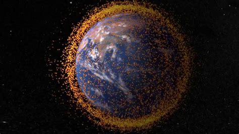 Animation Of Earth With Near Earth Orbital Satellites And Debris Neos