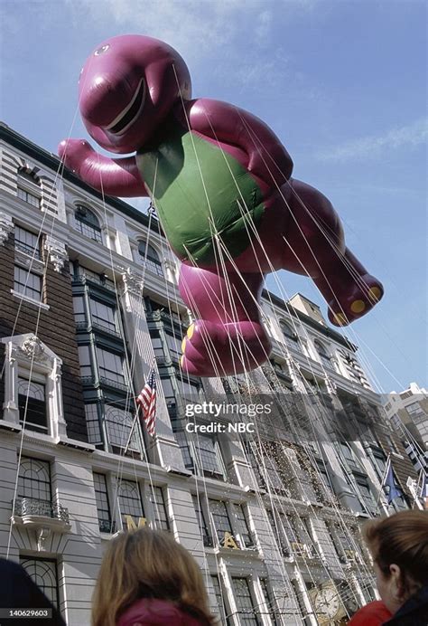 The Barney Balloon During The 2001 Macys Thanksgiving Day Parade