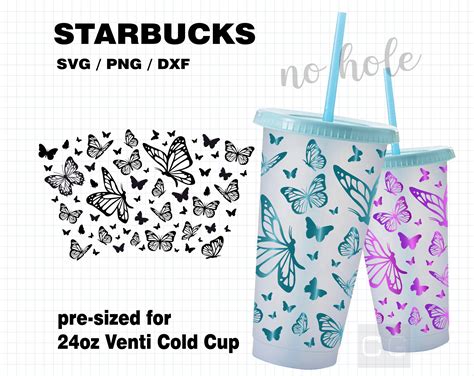 Butterfly Venti Cold Cup Svg Full Wrap Design Starbucks - Etsy UK