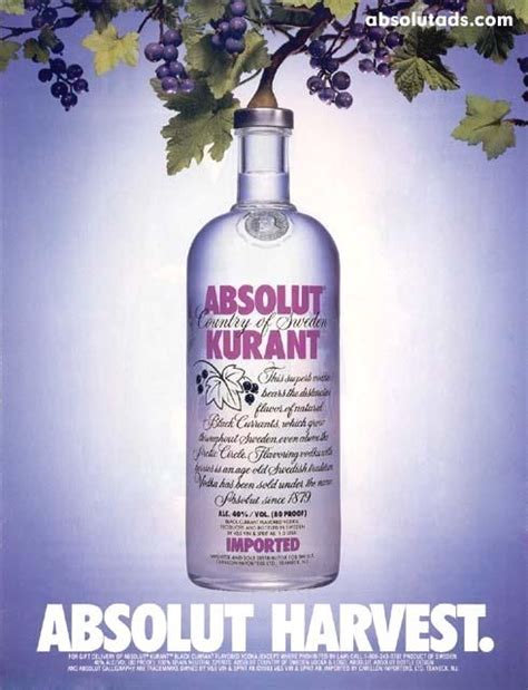 Absolut Harvest Absolut Kurant Blackcurrant Flavored Vodka