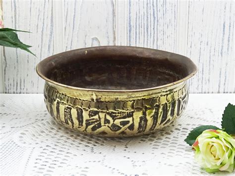 Egyptian Brass Bowl Showpiece Antiques