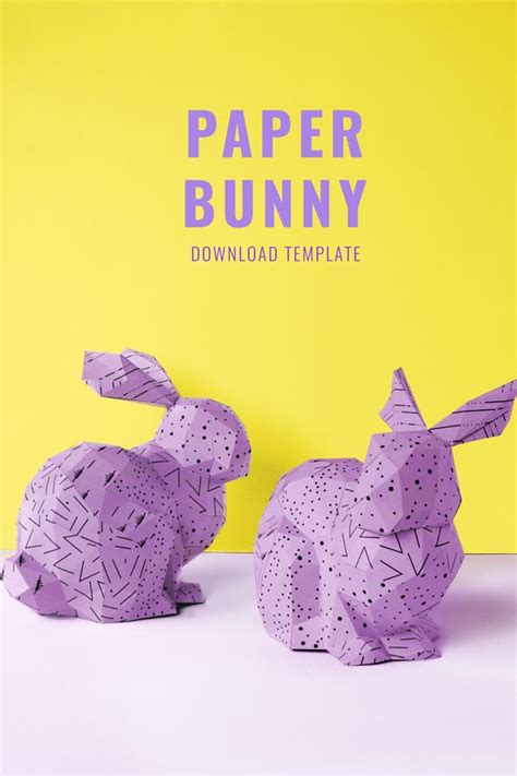 3d Papercraft Pre Cut Parts Kit Diy Easter Rabbit Easter Bunny