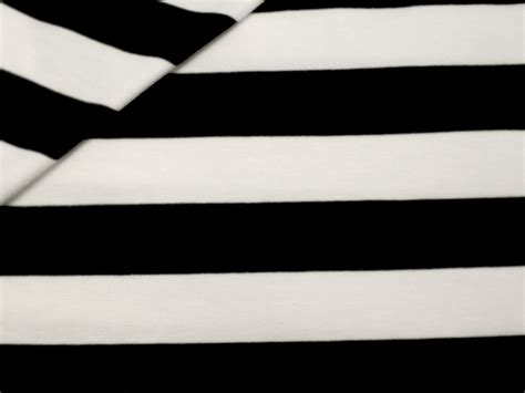 Black And White Striped Cotton Lycra Jersey Knit Fabric