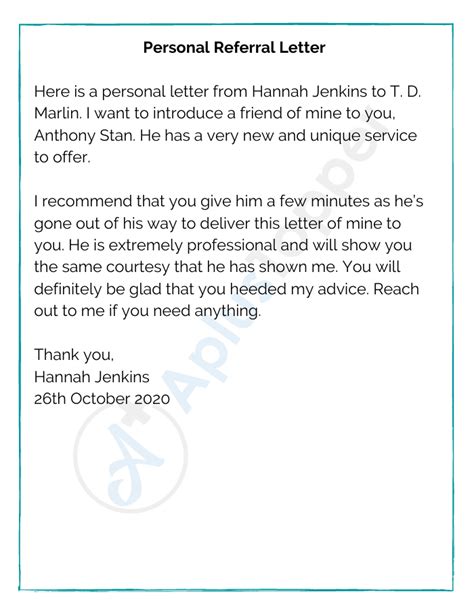 Referral Template Letter