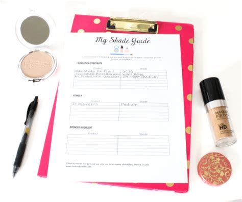 Keep Track Of Makeup Shades With Printable Worksheets