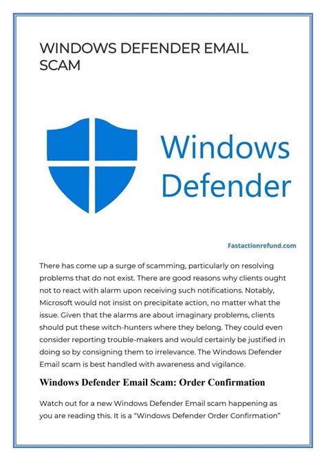 Windows Defender Email Scam By Georgethomas Issuu