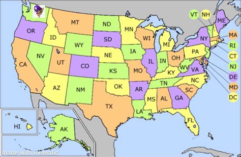 Us State Map Abbreviations And Names Map Of World