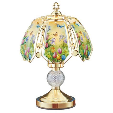 Spring Tulip Garden And Butterflies Touch Lamp By Collections Etc For