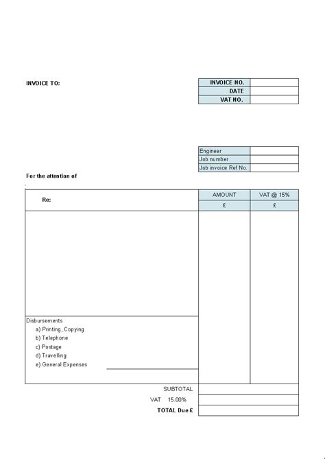 Simple Invoice Template Free Printable Printable Templates