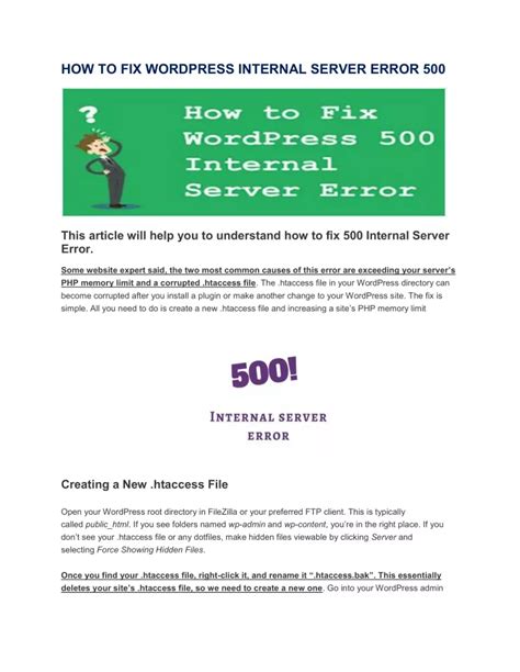 Ppt How To Easily Fix 500 Internal Server Error In Wordpress