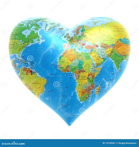 Heart World Background Stock Illustration Illustration Of Earth