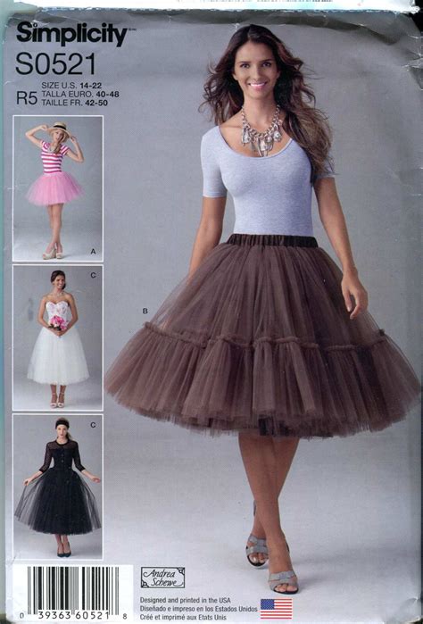 Simplicity S0521 Uncut Tulle Skirt Pattern By Andrea Schewe