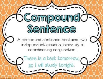 simple compound complex sentences poster pack  christy whitehair