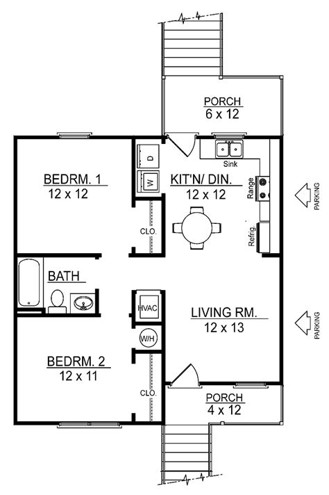 Browse houseplans.co for cottage house plans. 2 bedroom cottage house plans - Bing images | House floor plans, House plans one story, Small ...