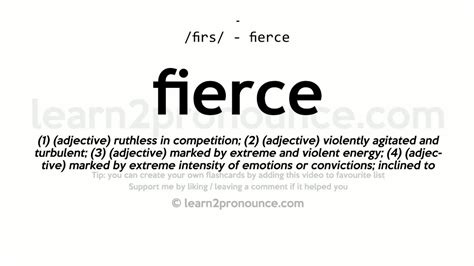 Pronunciation Of Fierce Definition Of Fierce Youtube