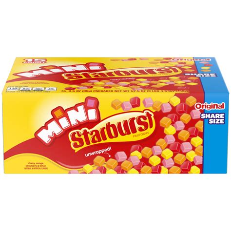 Starburst Original Minis Fruit Chews Candy Share Size Pack 35 Oz