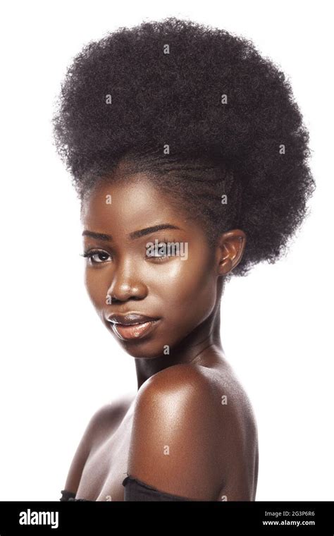 Young Beautiful African Woman With Afro Stock Photo Alamy