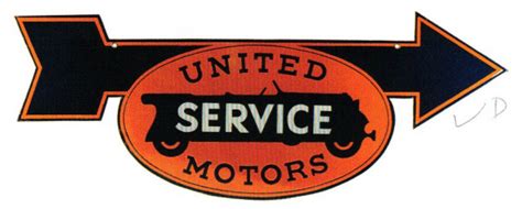 Vintage chevrolet ds porcelain sign gas motor auto service dealership bowtie. United Motors Service with Arrow Porcelain Sign | Antique ...