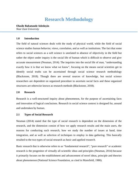 Methodology Example In Research Research Methodology Template Gambaran