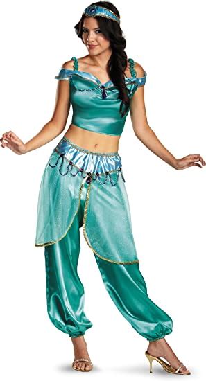 Disguise Womens Disney Aladdin Jasmine Deluxe Costume Green Medium