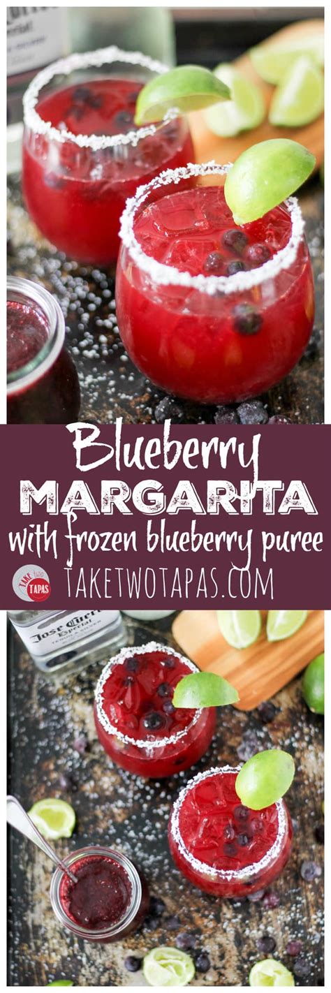 Blueberry Margarita With Homemade Frozen Blueberry Puree