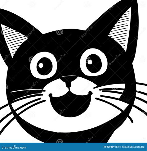 Cute Cat Drawing: the Enchanting World of Adorable Paws Stock Vector