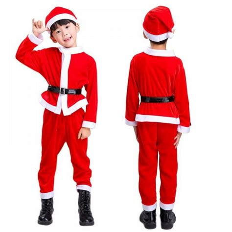 Boys Christmas Santa Claus Suit Christmas Costume For Kids With Santa