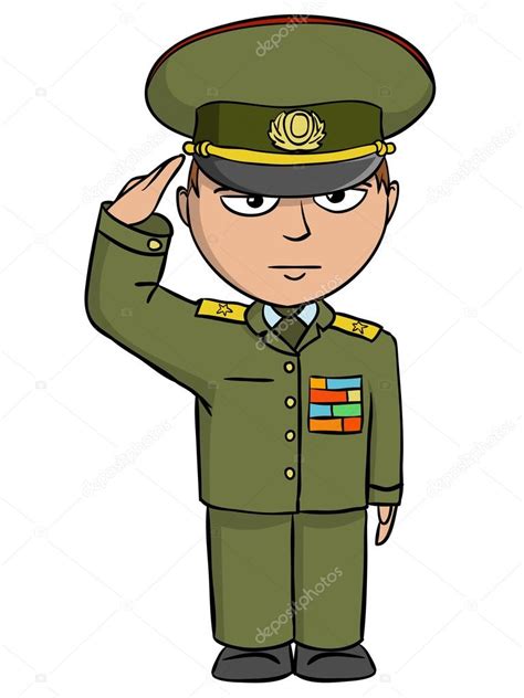 Militar Hombre De Dibujos Animados Saluda 2022