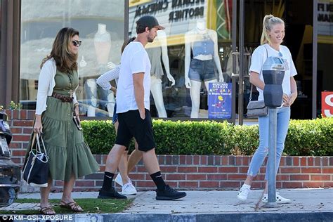 patrick schwarzenegger enjoys lunch with girlfriend abby champion and mother maria shriver