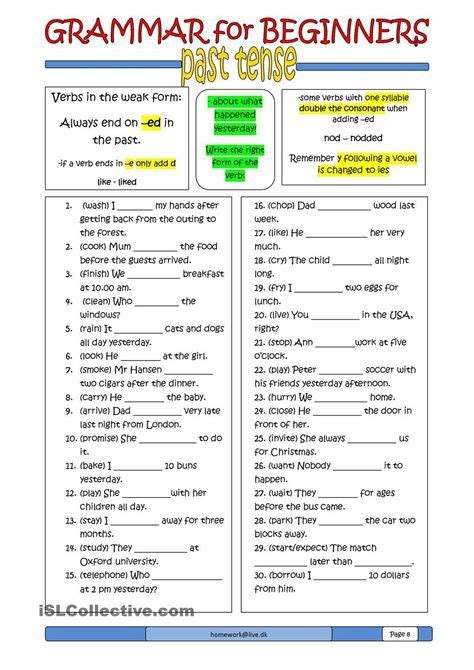 Simple Past Tense Add Ed English Esl Worksheets For Verb