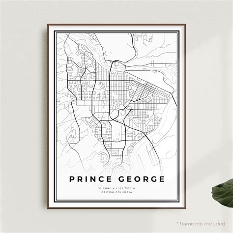 Prince George Map Print Prince George Street Map Poster Etsy