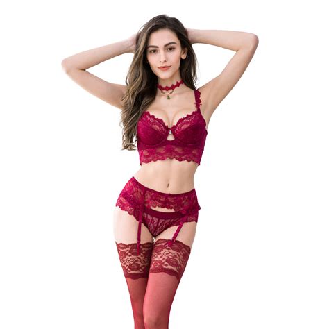 Women Push Up Lace Bras Set Lace Lingerie Bra And Panties And Socks And Eyeshade 5 Piece Buy