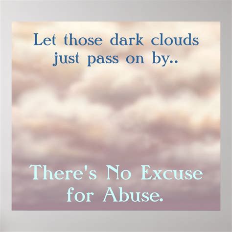Theres No Excuse For Abuse Poster Zazzle