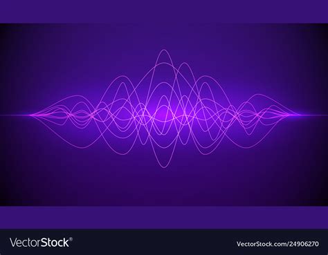 Sound Wave Abstract Purple Color Light Dynamic Vector Image