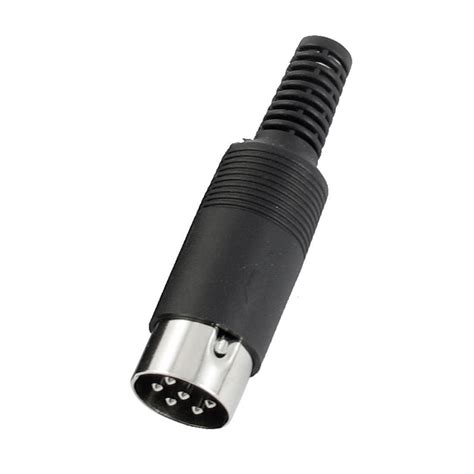 6 Pin Din Plug Male Solder Cable Connector Adapter With Plastic Handle