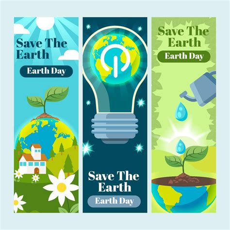 Set Of Save The Earth Banners 2207591 Vector Art At Vecteezy
